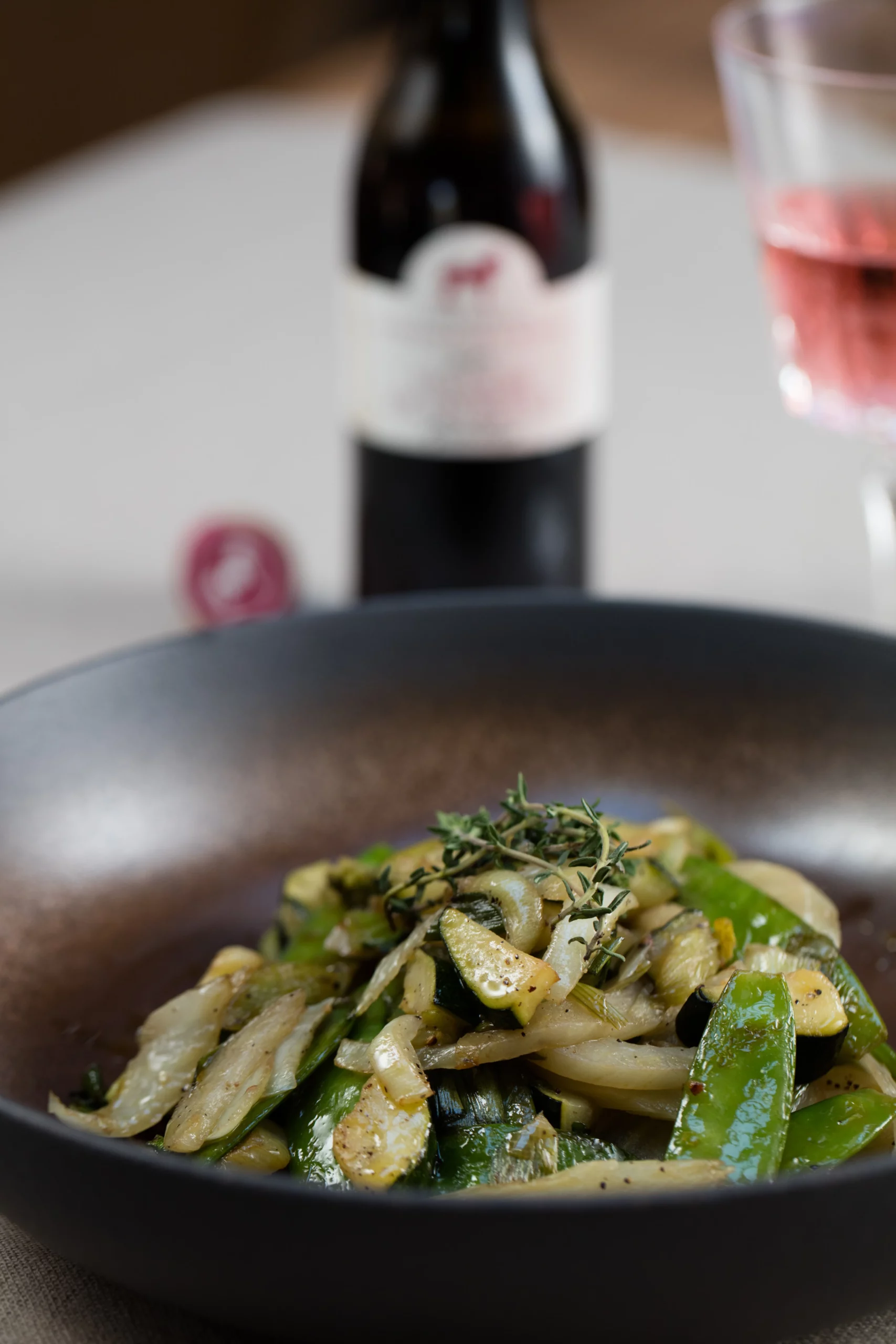 wok de légumes déglacés au vinaigre de vin rouge