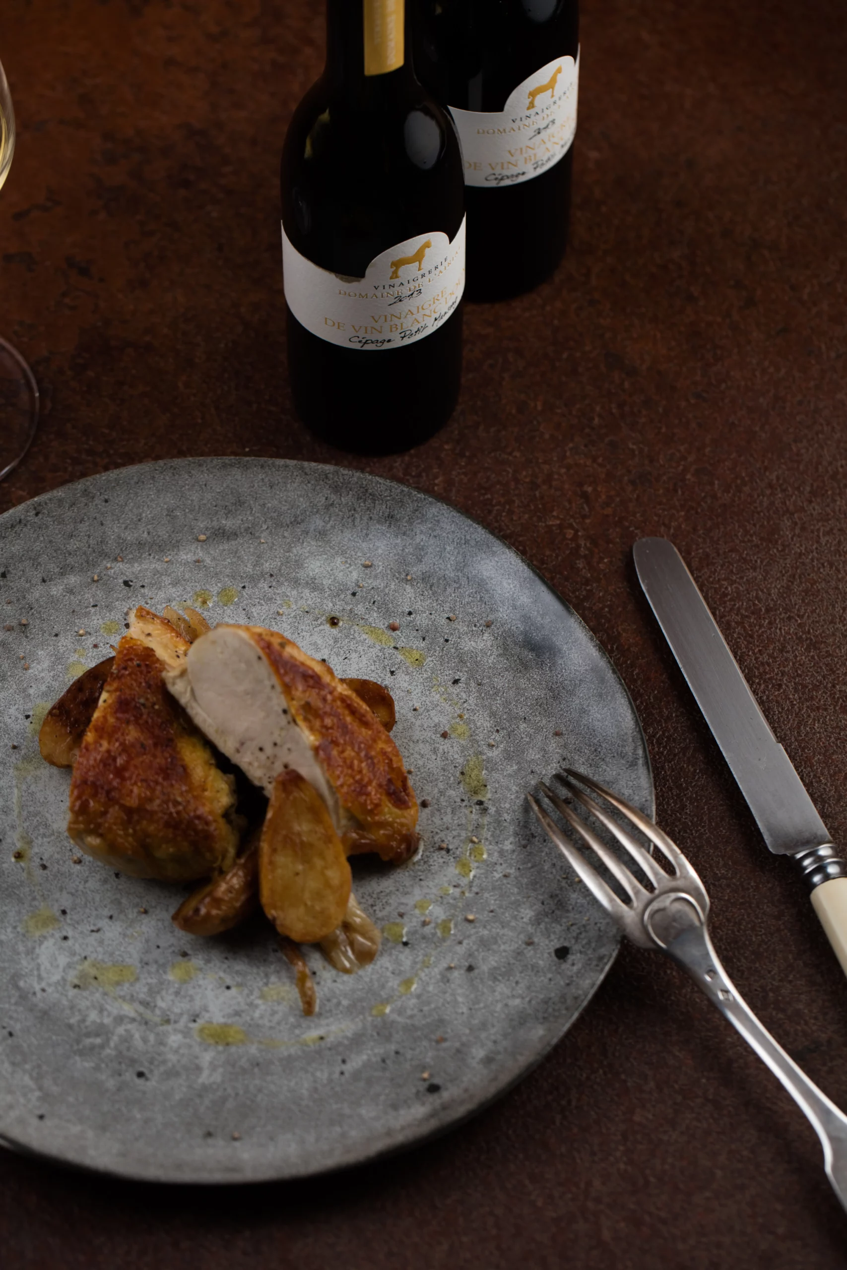 volaille déglacée au vinaigre de vin blanc doux petit manseng